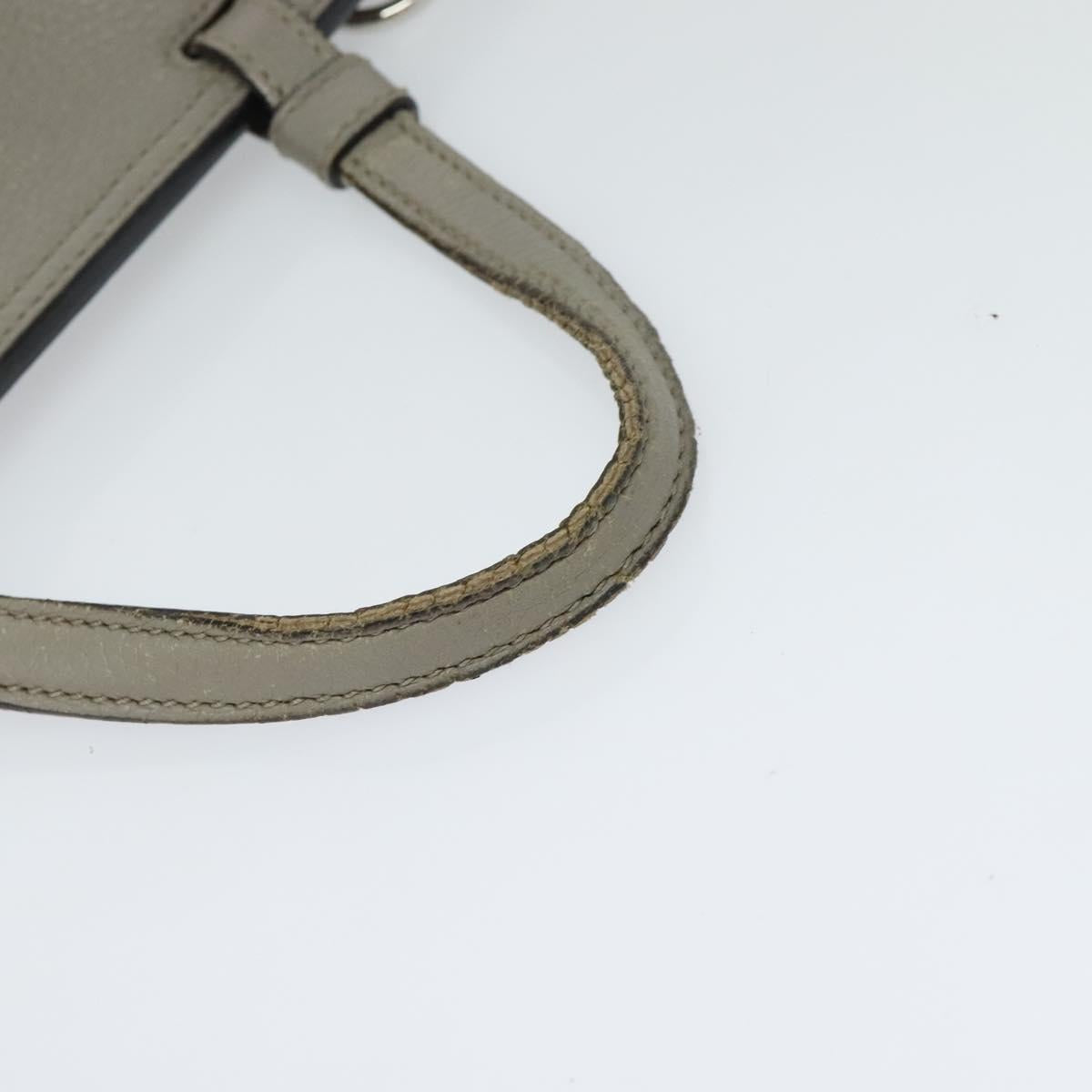 GUCCI Bamboo Daily Hand Bag Leather 2way Gray Silver 370831 Auth ep8016
