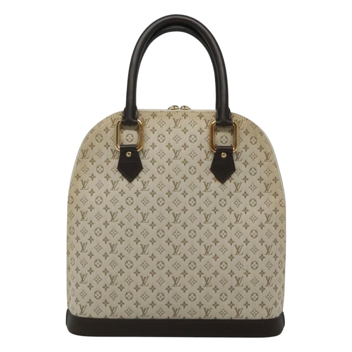 LOUIS VUITTON Monogram Mini Alma Haut Hand Bag Khaki M92203 LV Auth ep8029