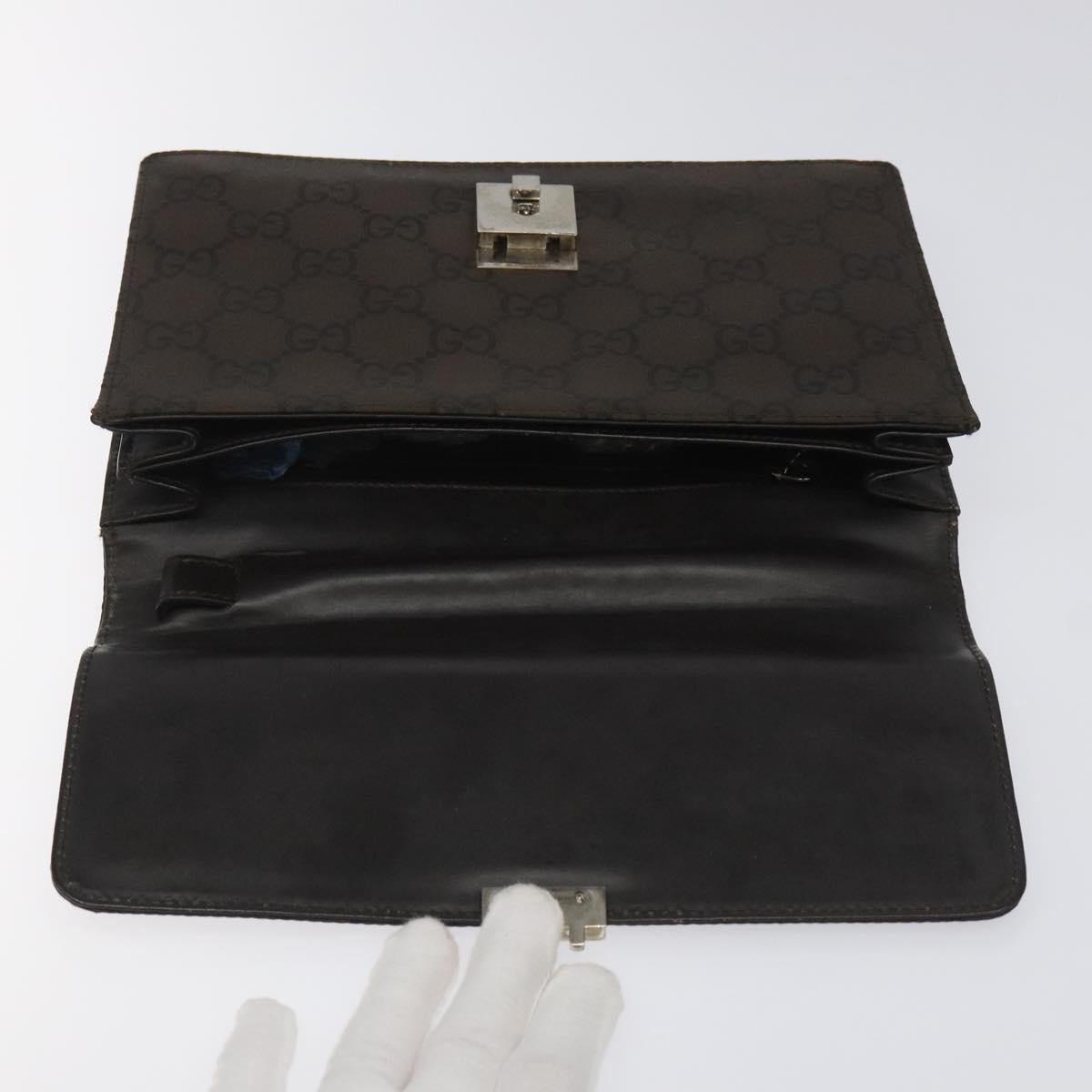 GUCCI GG Canvas Clutch Bag Brown Auth ep8047