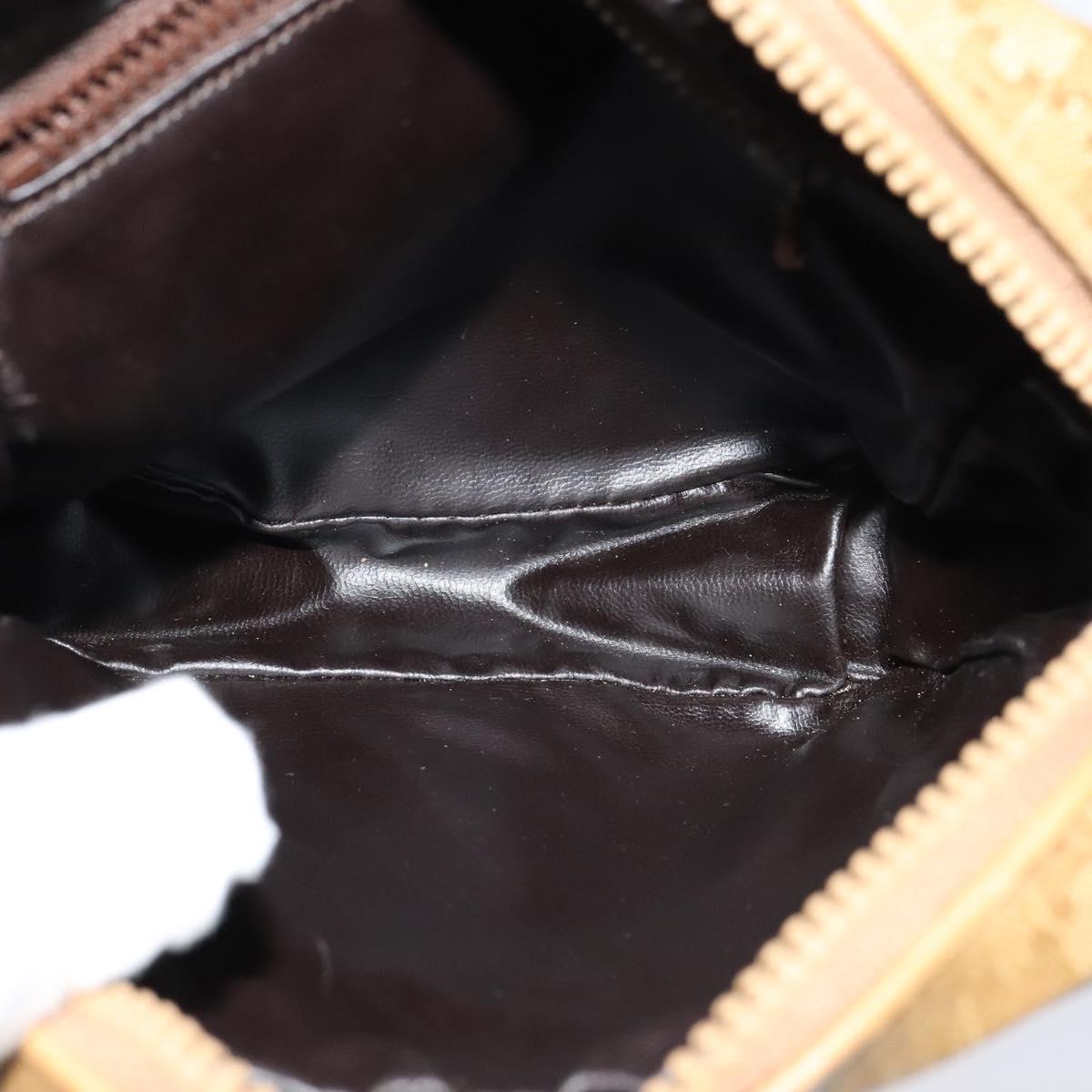 CELINE Macadam Canvas Shoulder Bag PVC Beige Gold Auth ep8051