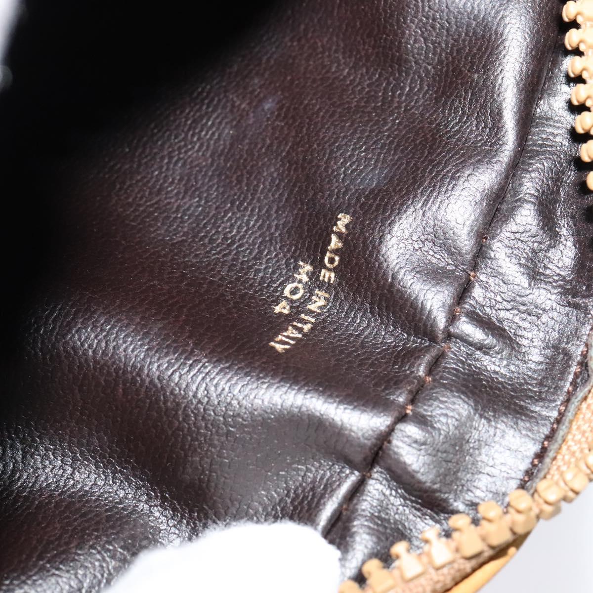 CELINE Macadam Canvas Shoulder Bag PVC Beige Gold Auth ep8051