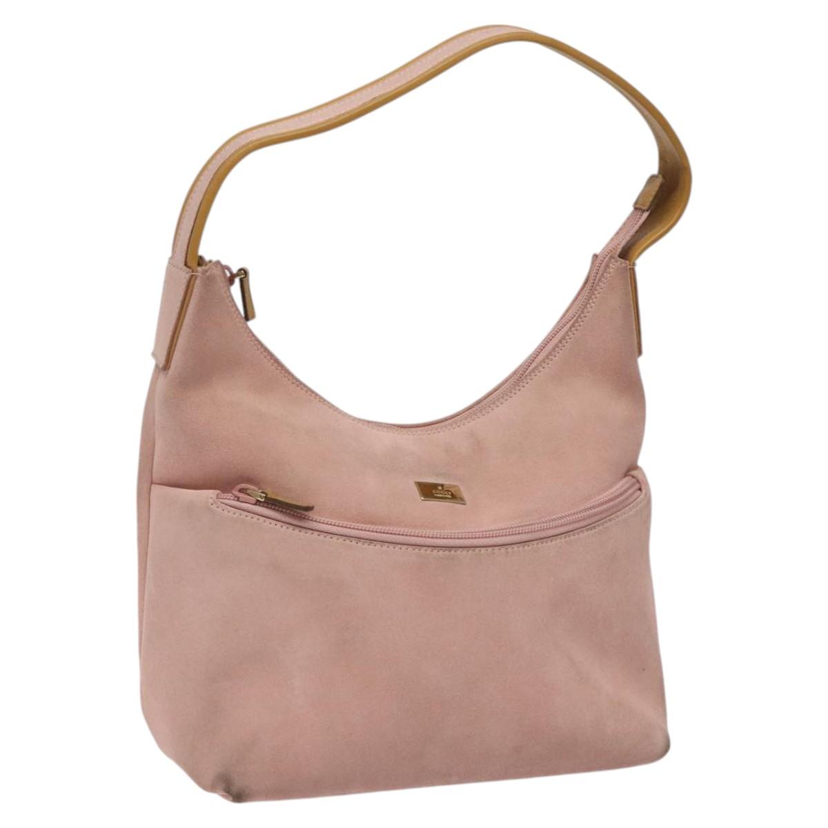 GUCCI Hand Bag Suede Pink 001 3386 1705 Auth ep8062