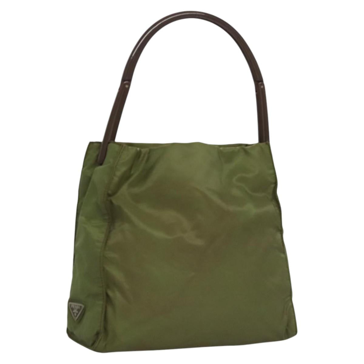 PRADA Shoulder Bag Nylon Khaki Auth ep8092