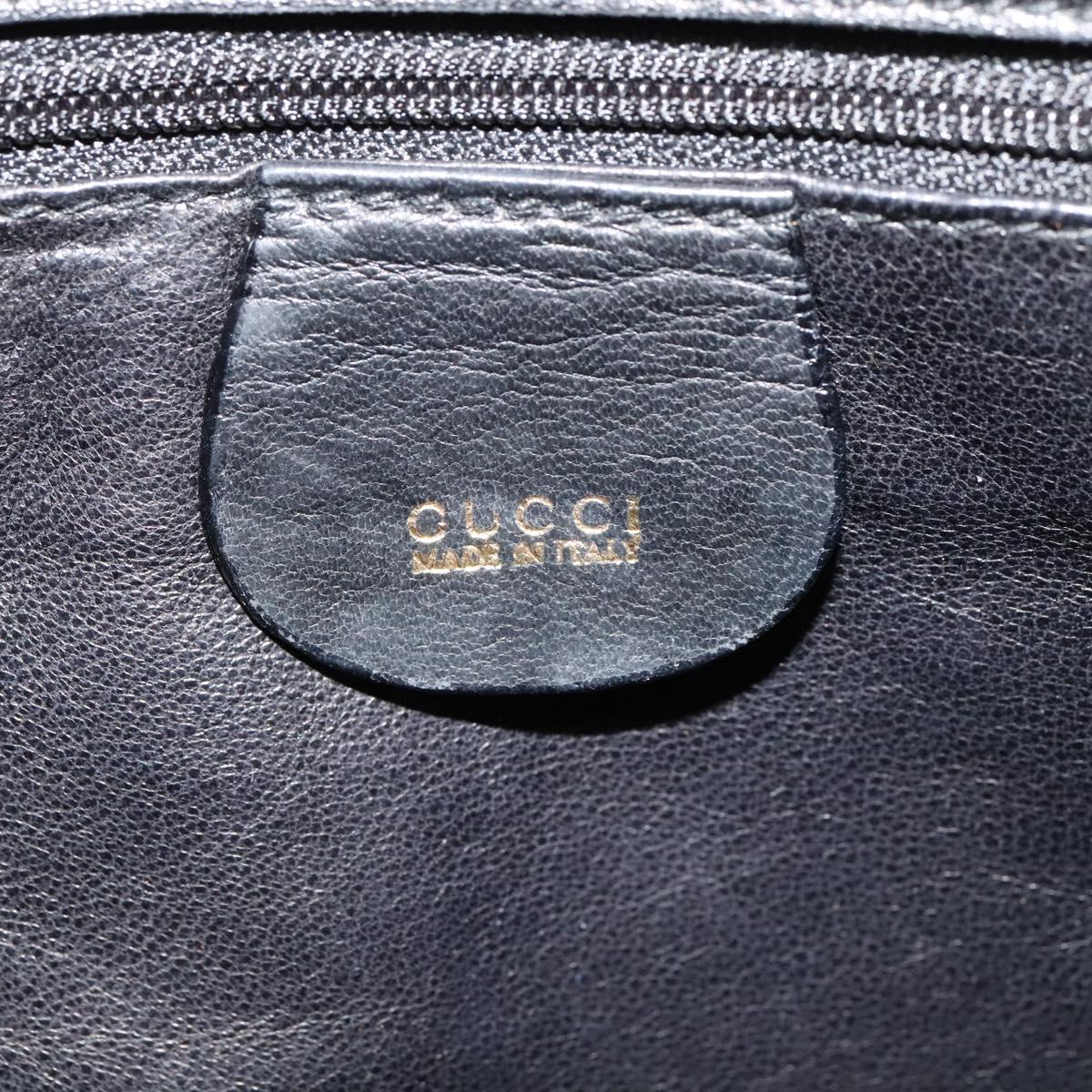 GUCCI Horsebit Shoulder Bag Leather Black Auth ep8101