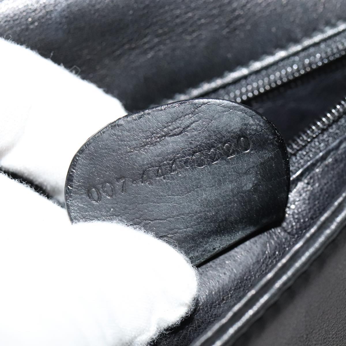 GUCCI Horsebit Shoulder Bag Leather Black Auth ep8101