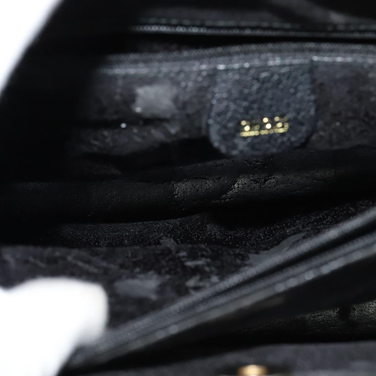 GUCCI Bamboo Hand Bag Leather Black Gold 002 2853 0260 0 Auth ep8133
