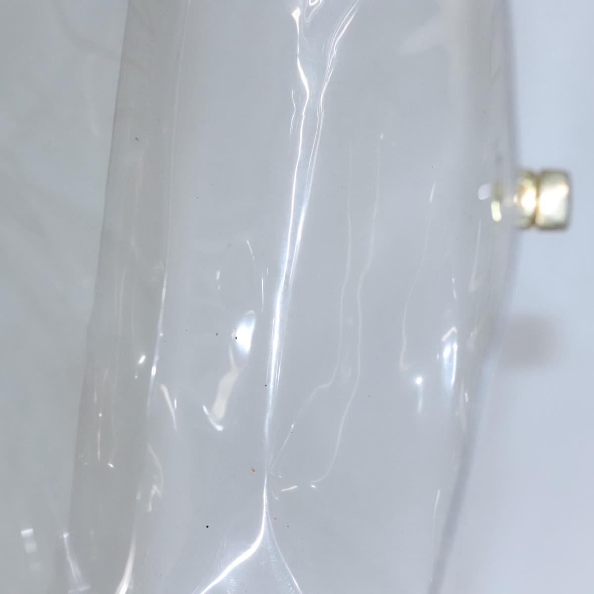 HERMES Vinyl Kelly Hand Bag Vinyl Clear Auth ep8137