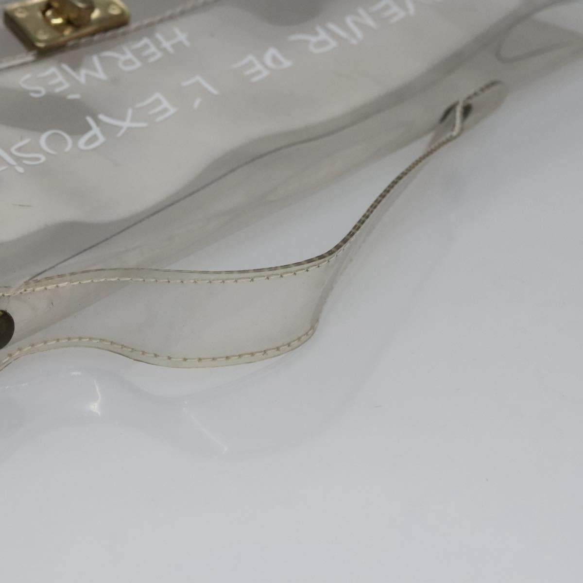 HERMES Vinyl Kelly Hand Bag Vinyl Clear Auth ep8137