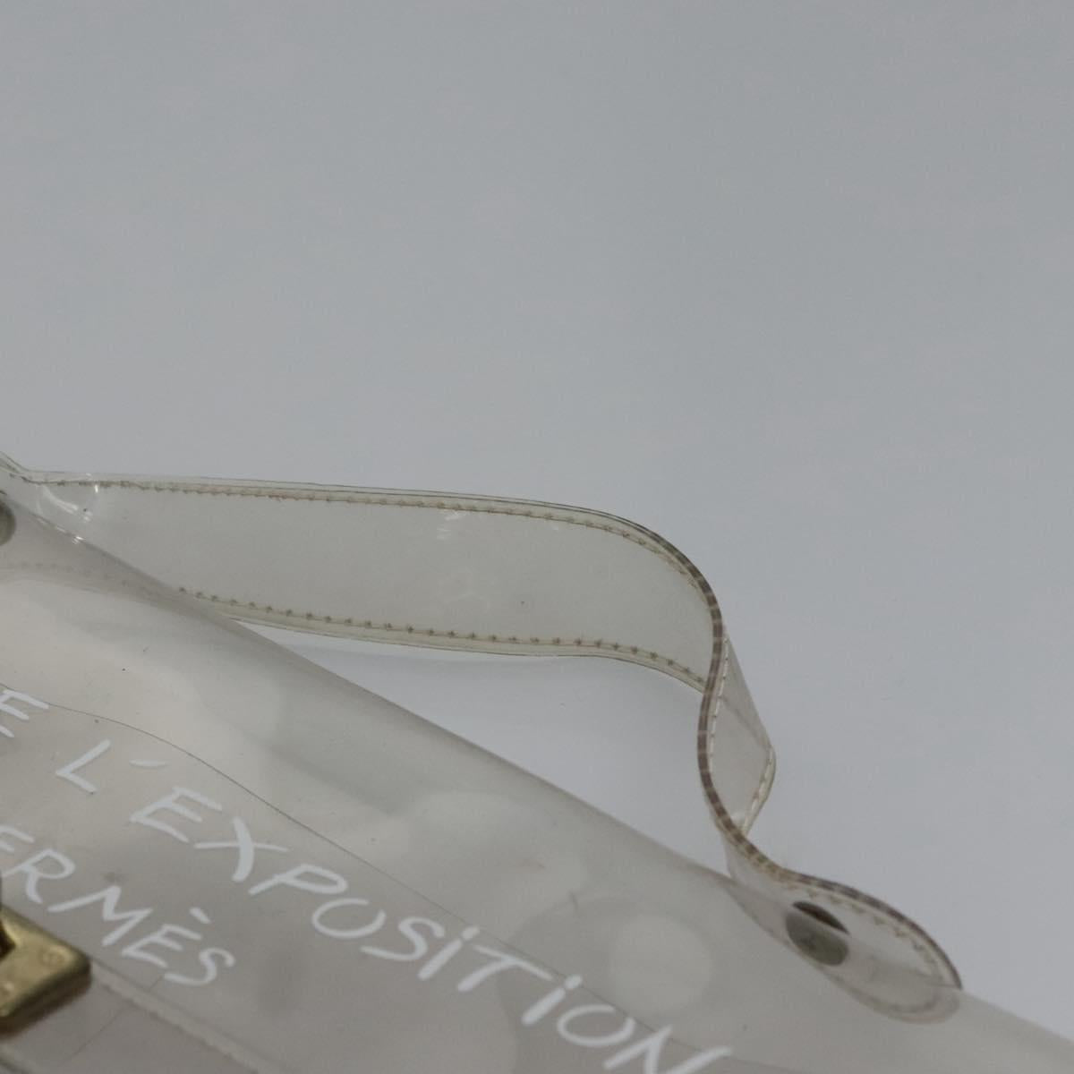 HERMES Vinyl Kelly Hand Bag Vinyl Clear Auth ep8137