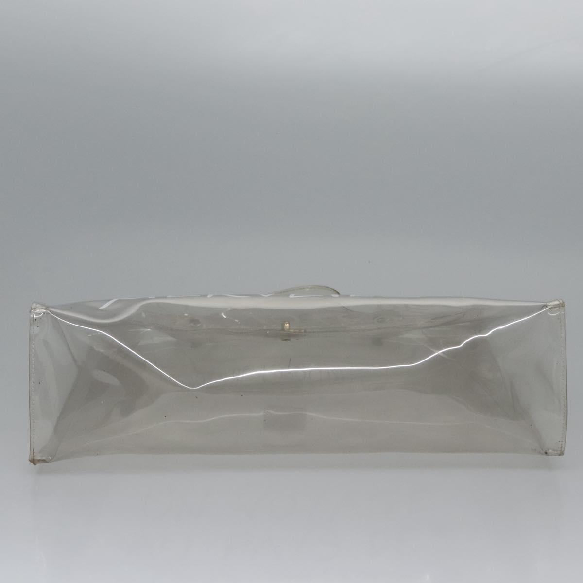HERMES Vinyl Kelly Hand Bag Vinyl Clear Auth ep8137