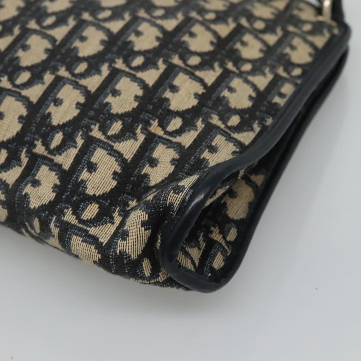 Christian Dior Trotter Canvas Shoulder Bag Navy Auth ep8138