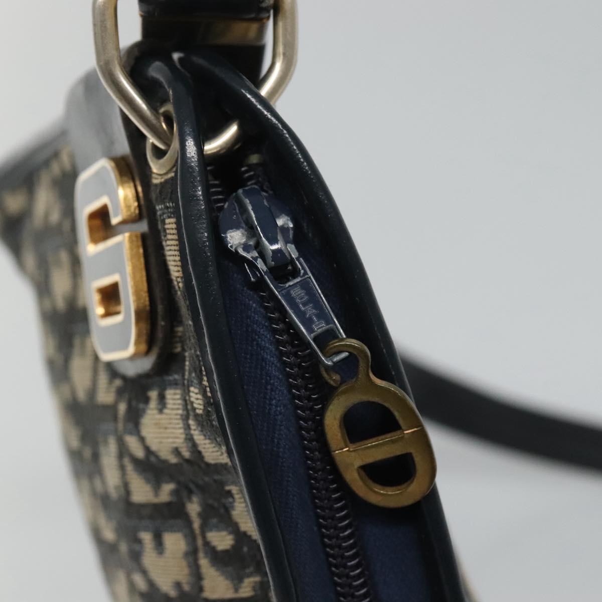 Christian Dior Trotter Canvas Shoulder Bag Navy Auth ep8138