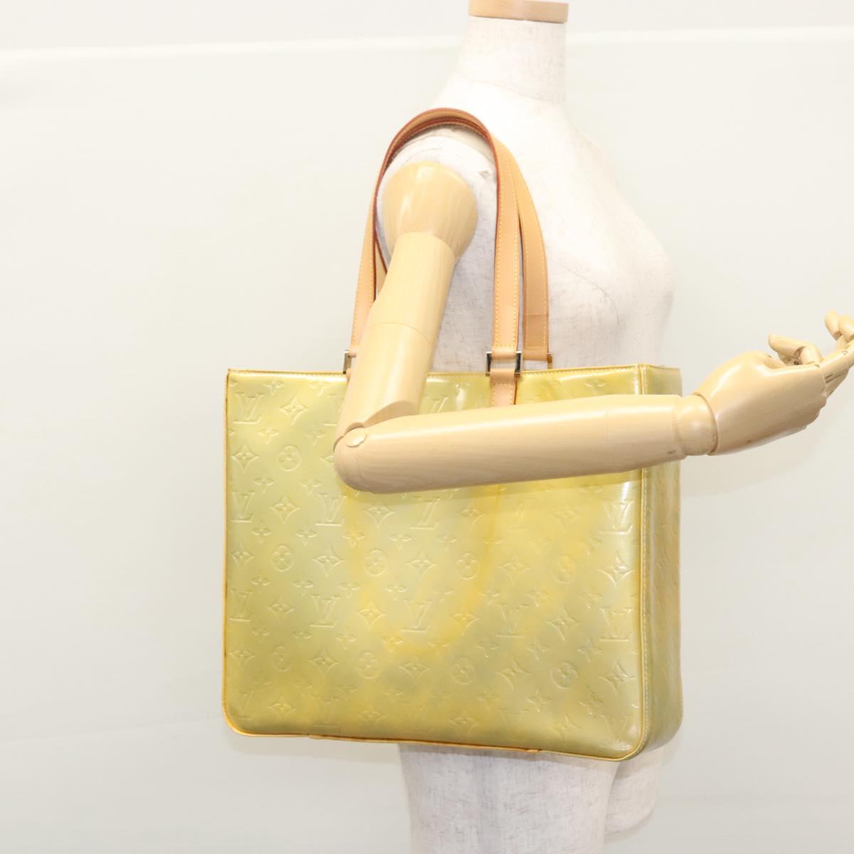 LOUIS VUITTON Monogram Vernis Columbus Tote Bag Gris M91028 LV Auth ep8144