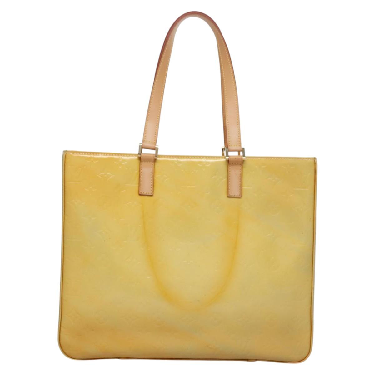 LOUIS VUITTON Monogram Vernis Columbus Tote Bag Gris M91028 LV Auth ep8144