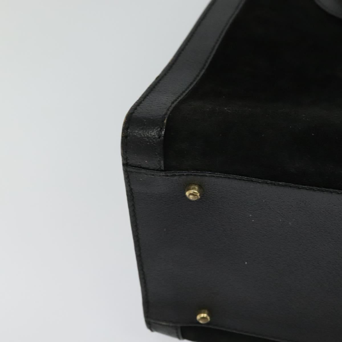 GUCCI Bamboo Hand Bag Suede Black Gold 002 1186 0260 Auth ep8145