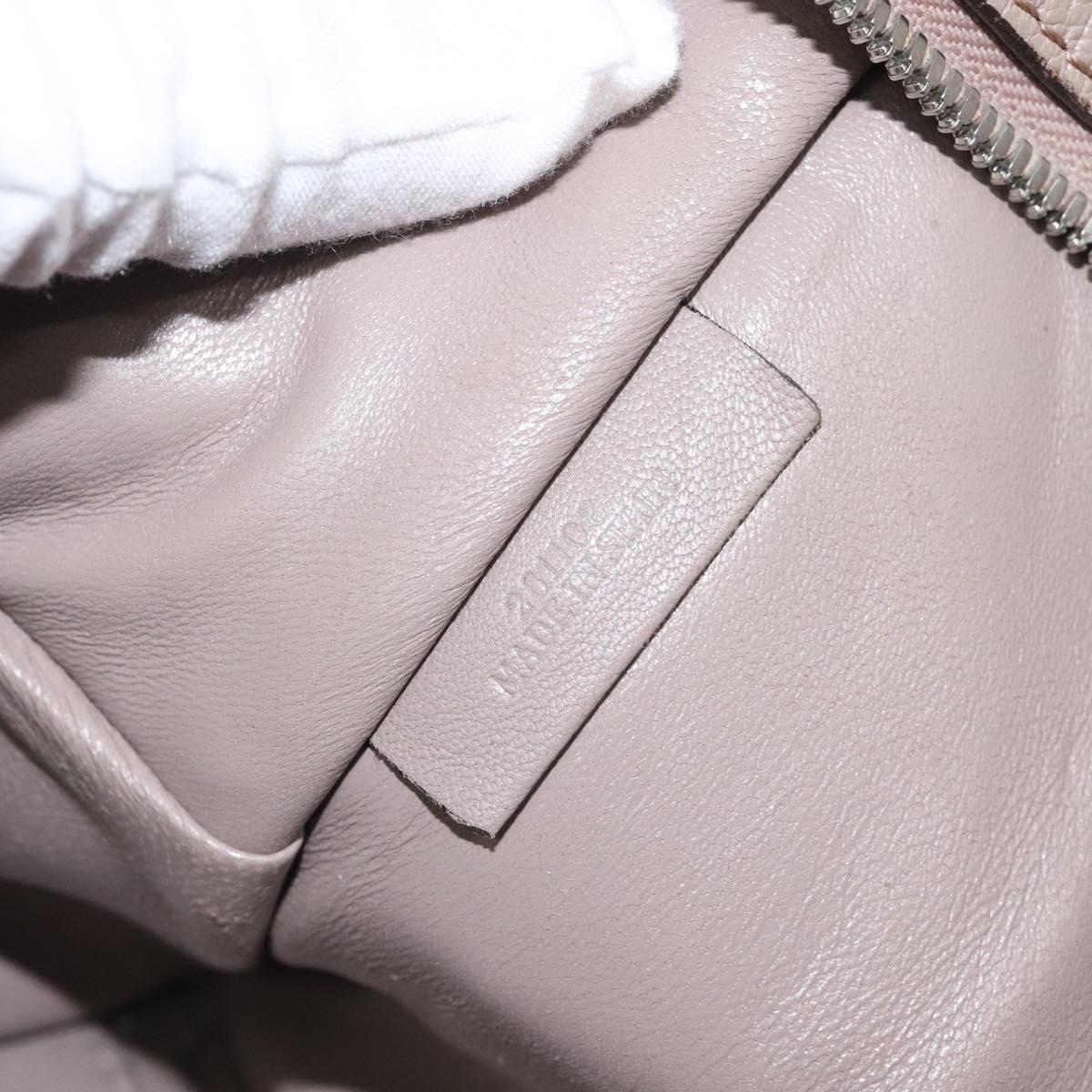 LOEWE Anagram Amazona 36 Hand Bag Leather Beige Silver Auth ep8171