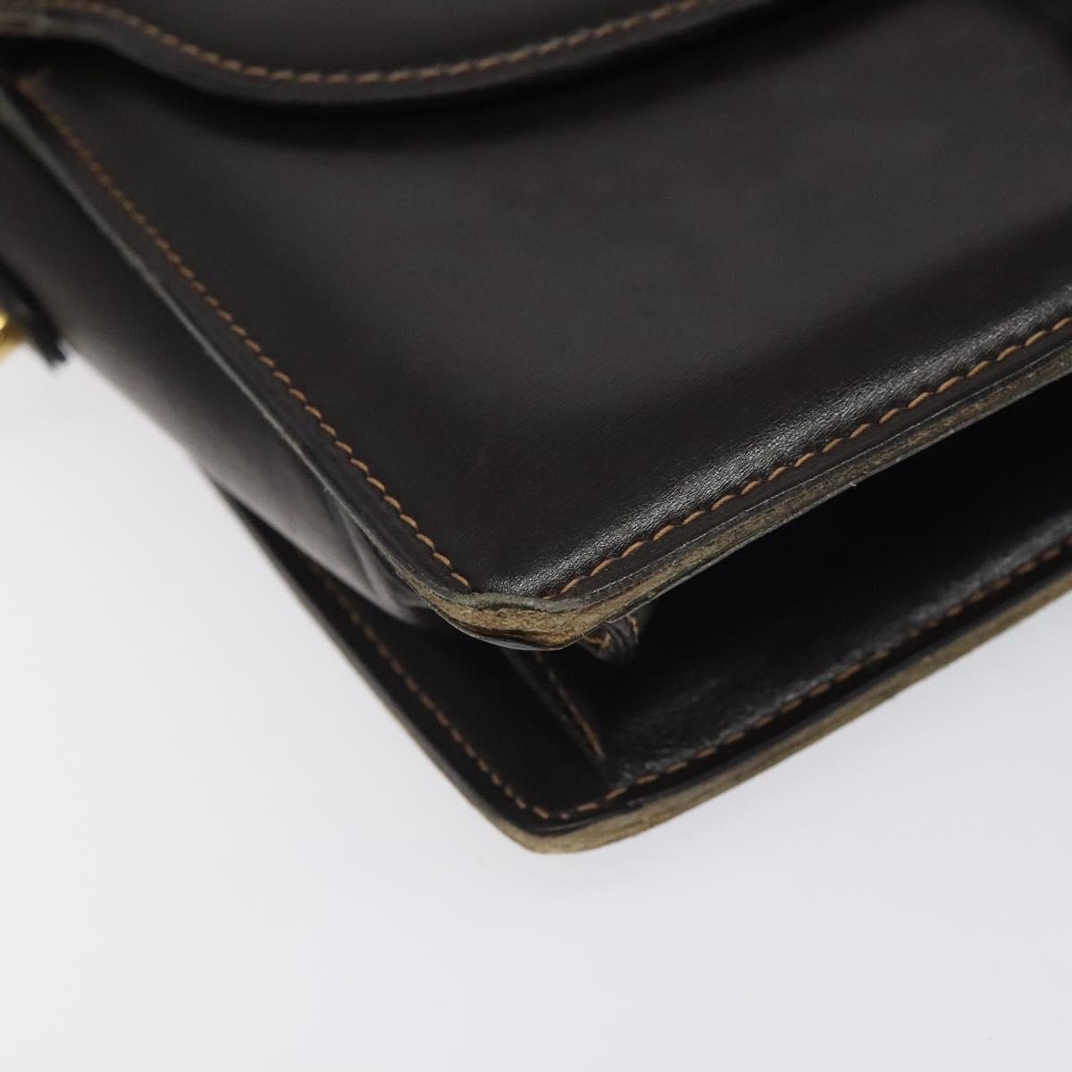 GUCCI Shoulder Bag Leather Brown Auth ep8177