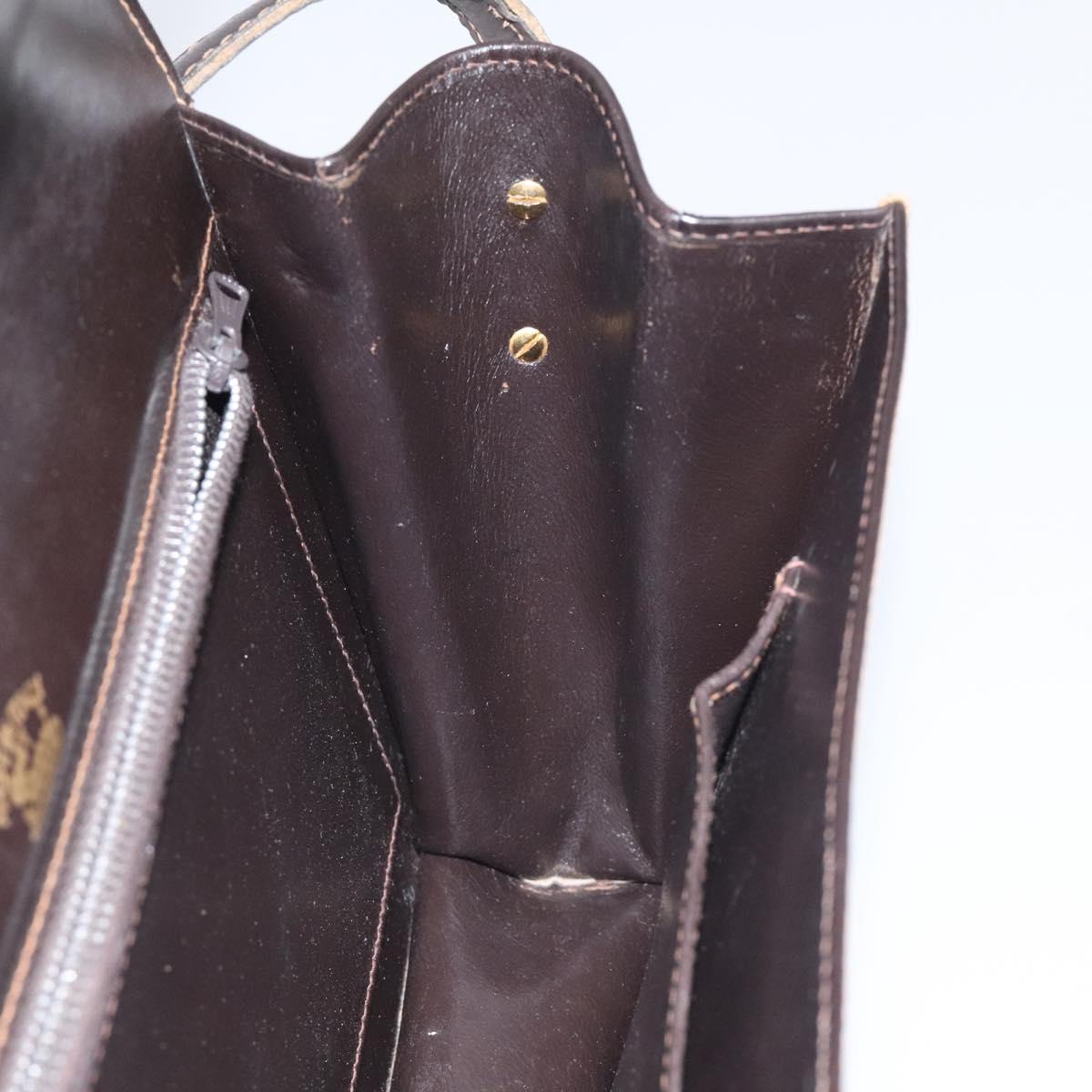 GUCCI Shoulder Bag Leather Brown Auth ep8177