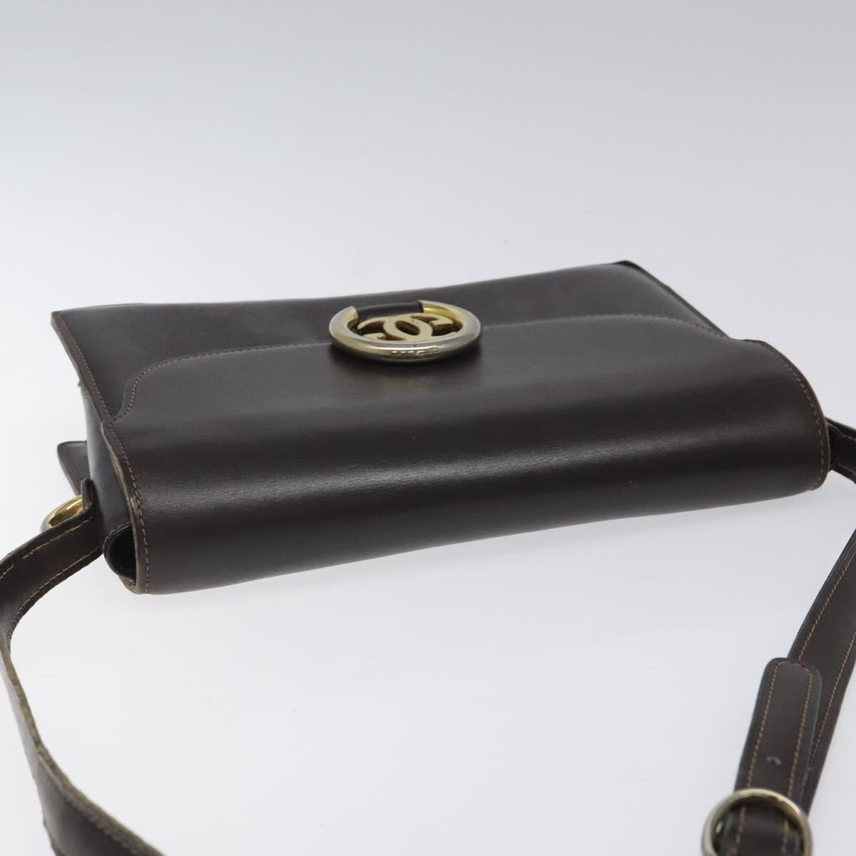 GUCCI Shoulder Bag Leather Brown Auth ep8177