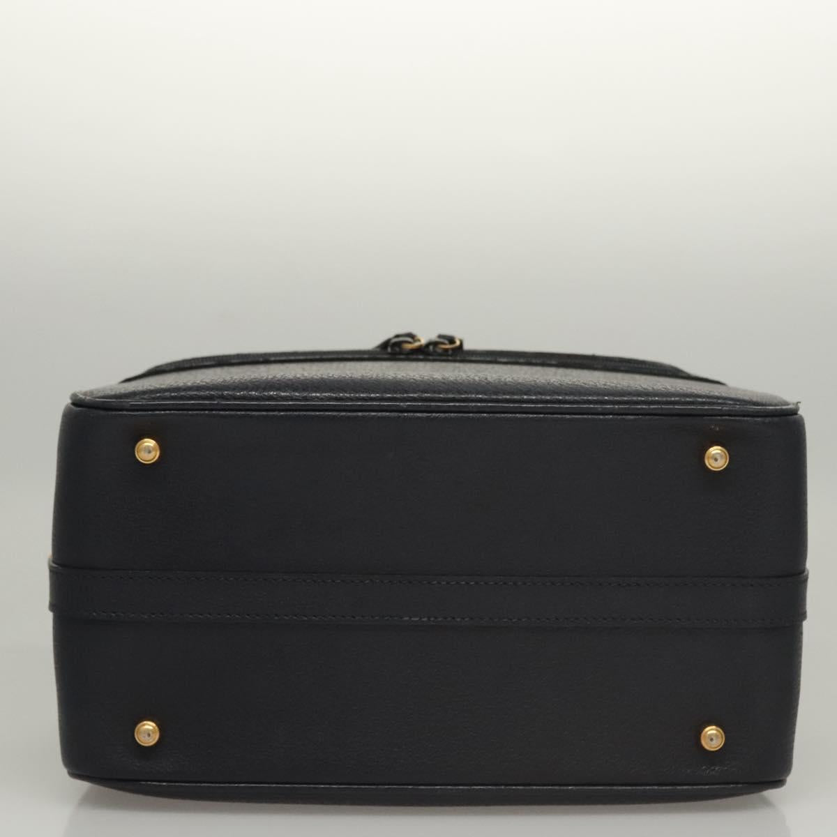 GUCCI Bamboo Vanity Hand Bag Leather Navy Gold 013 122 2491 Auth ep8190