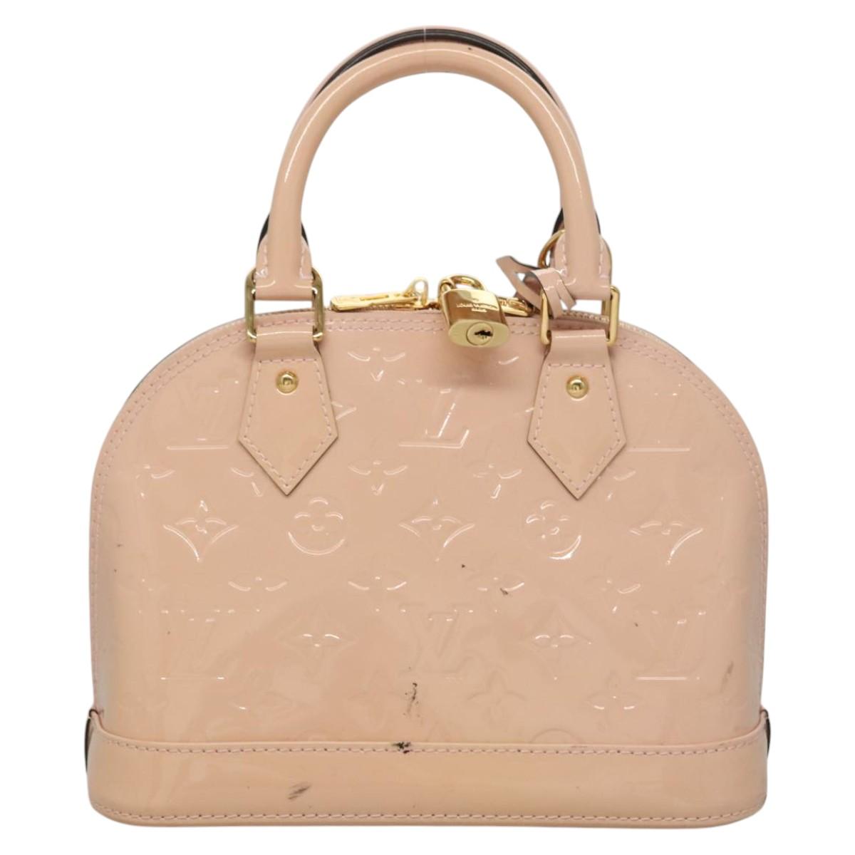 LOUIS VUITTON Vernis Alma BB Hand Bag 2way Pink Rose valerine M50415 Auth ep8196