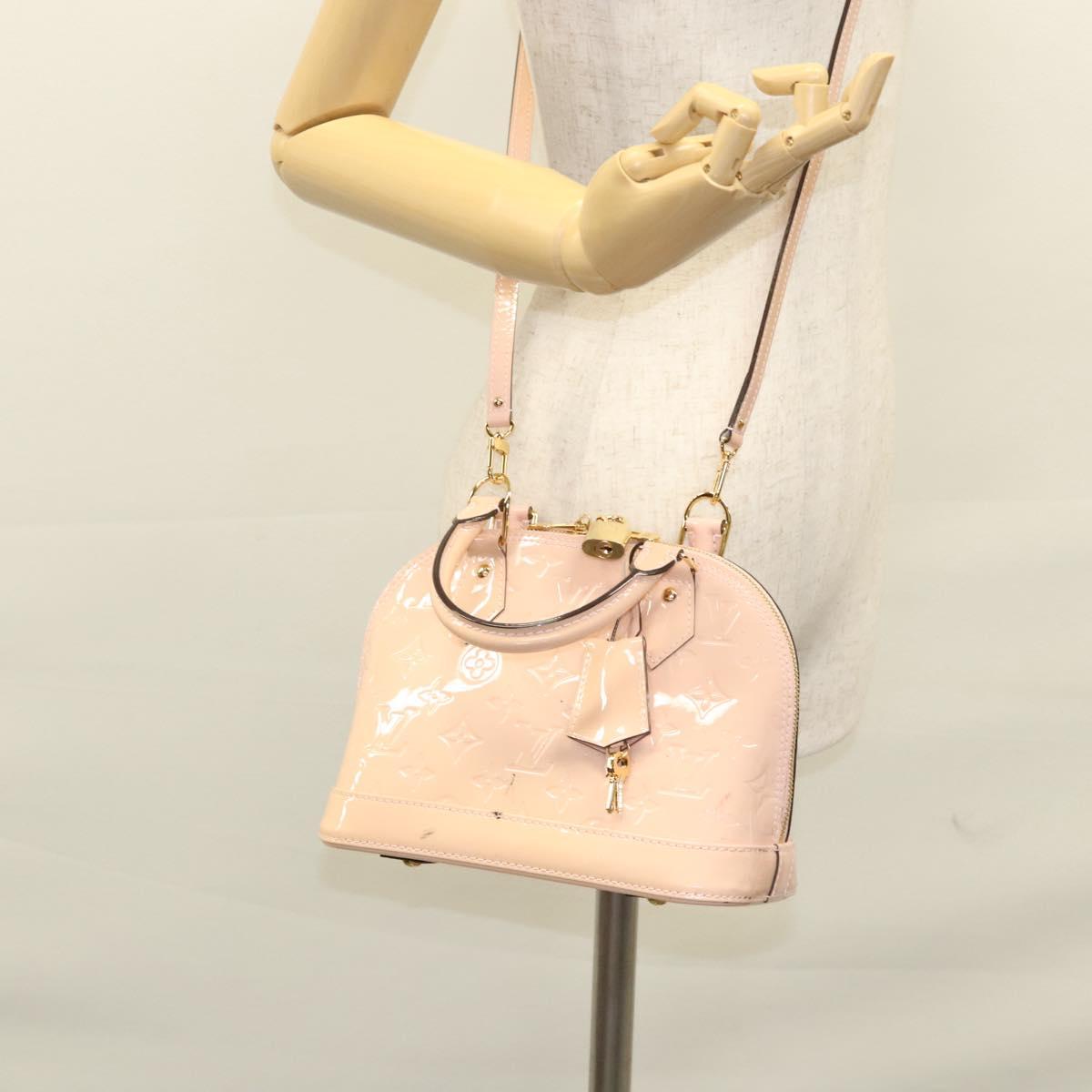 LOUIS VUITTON Vernis Alma BB Hand Bag 2way Pink Rose valerine M50415 Auth ep8196