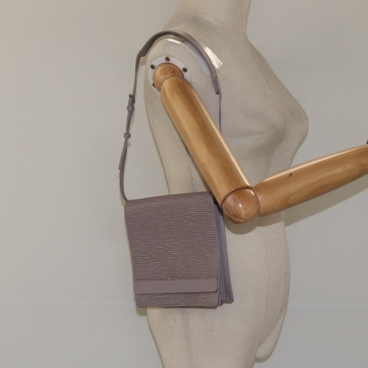 LOUIS VUITTON Epi Biarritz Shoulder Bag Gray pepper M5293C LV Auth ep8212