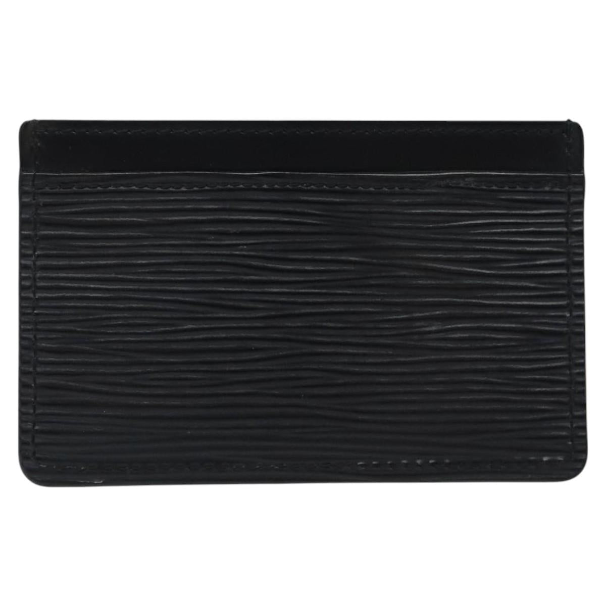 LOUIS VUITTON Epi Porte Cartes Simple Card Case Black M63512 LV Auth ep8221V
