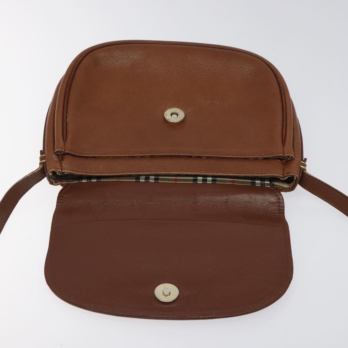 Burberrys Shoulder Bag Leather Brown Auth ep8223