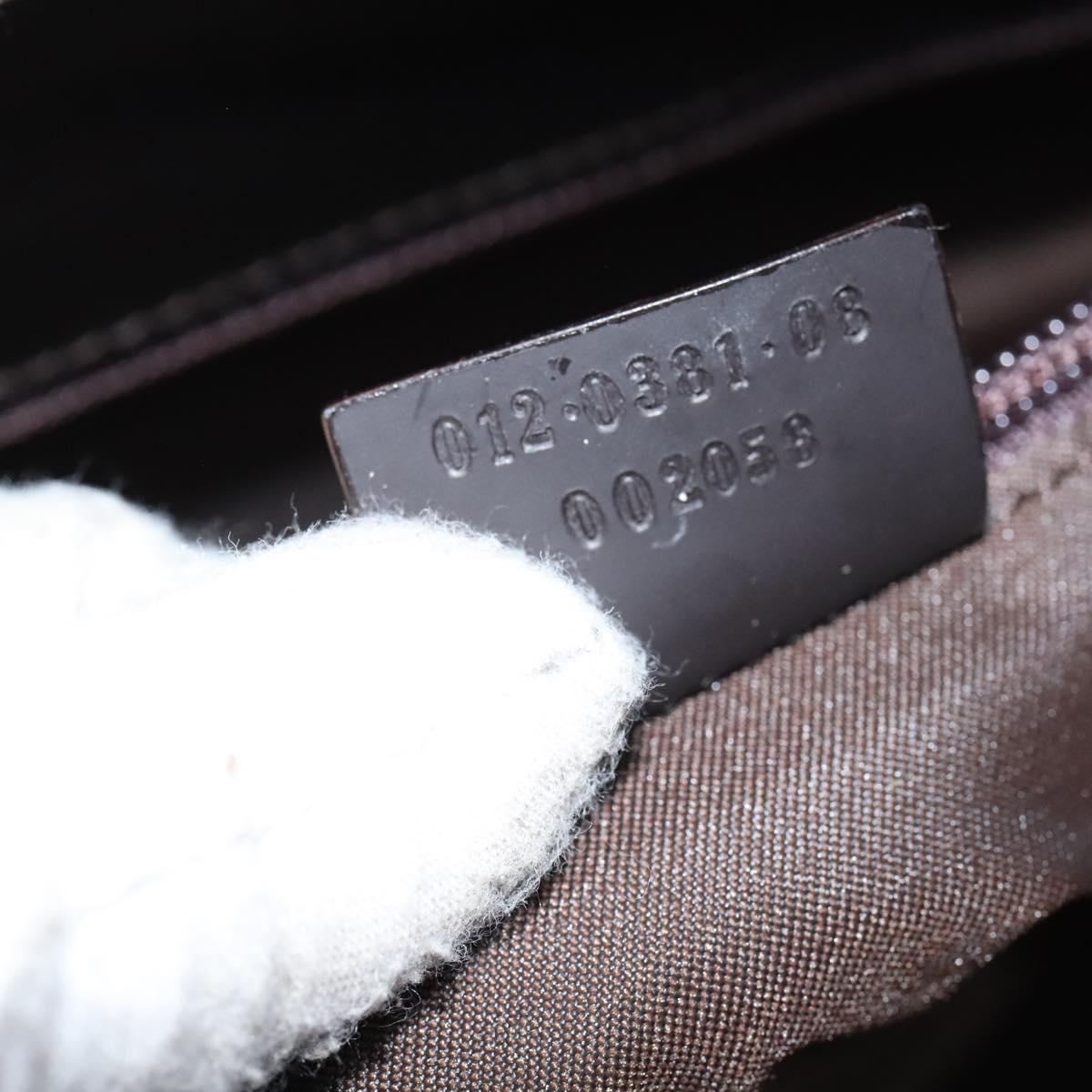 GUCCI GG Canvas Boston Bag Nylon Brown Silver 012 0381 08 Auth ep8226
