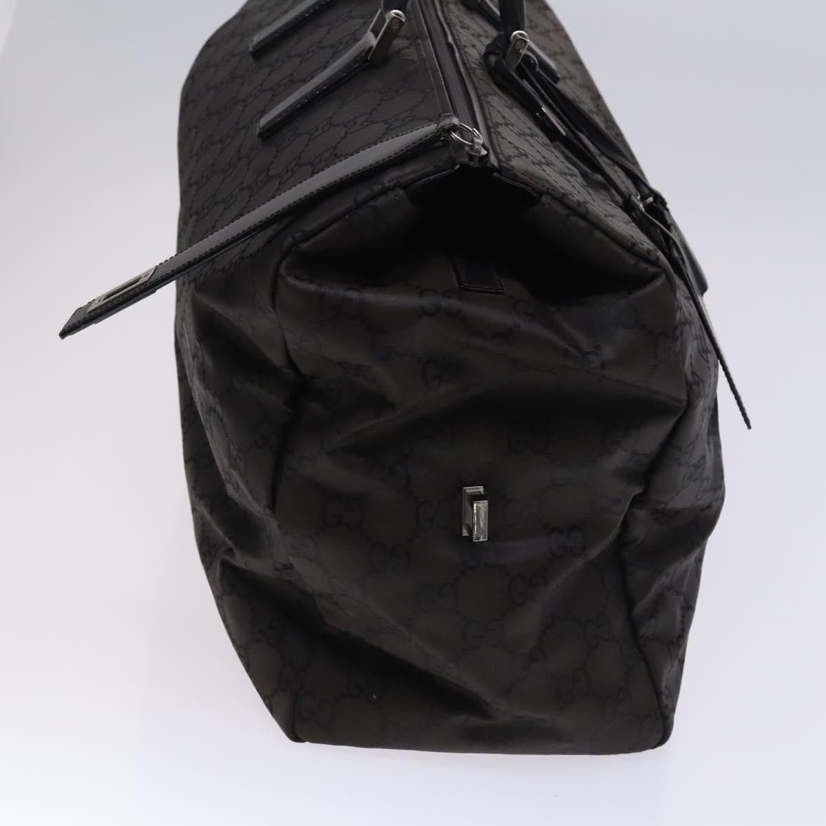 GUCCI GG Canvas Boston Bag Nylon Brown Silver 012 0381 08 Auth ep8226