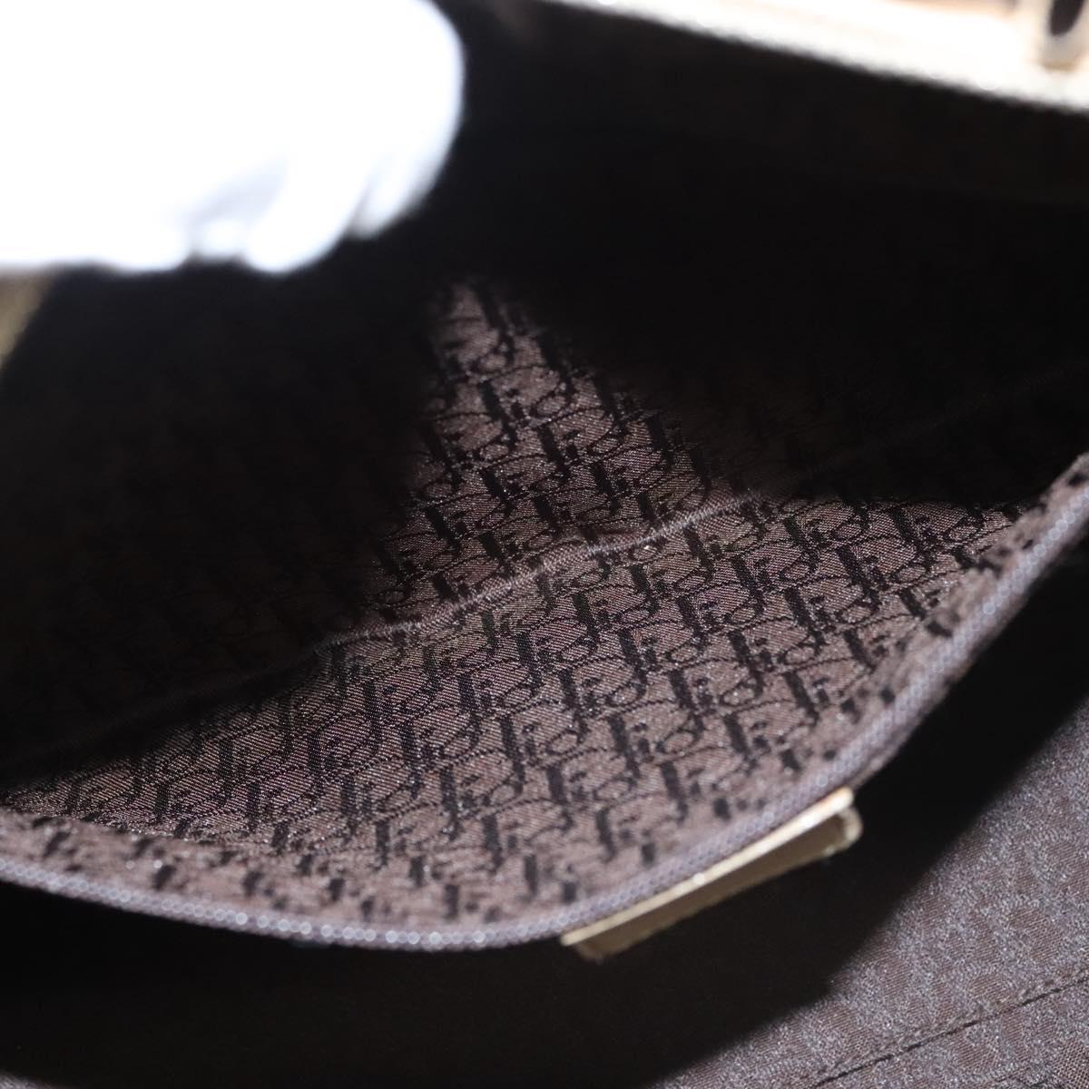 Christian Dior Canage Hand Bag Suede 2way Beige Silver Auth ep8239