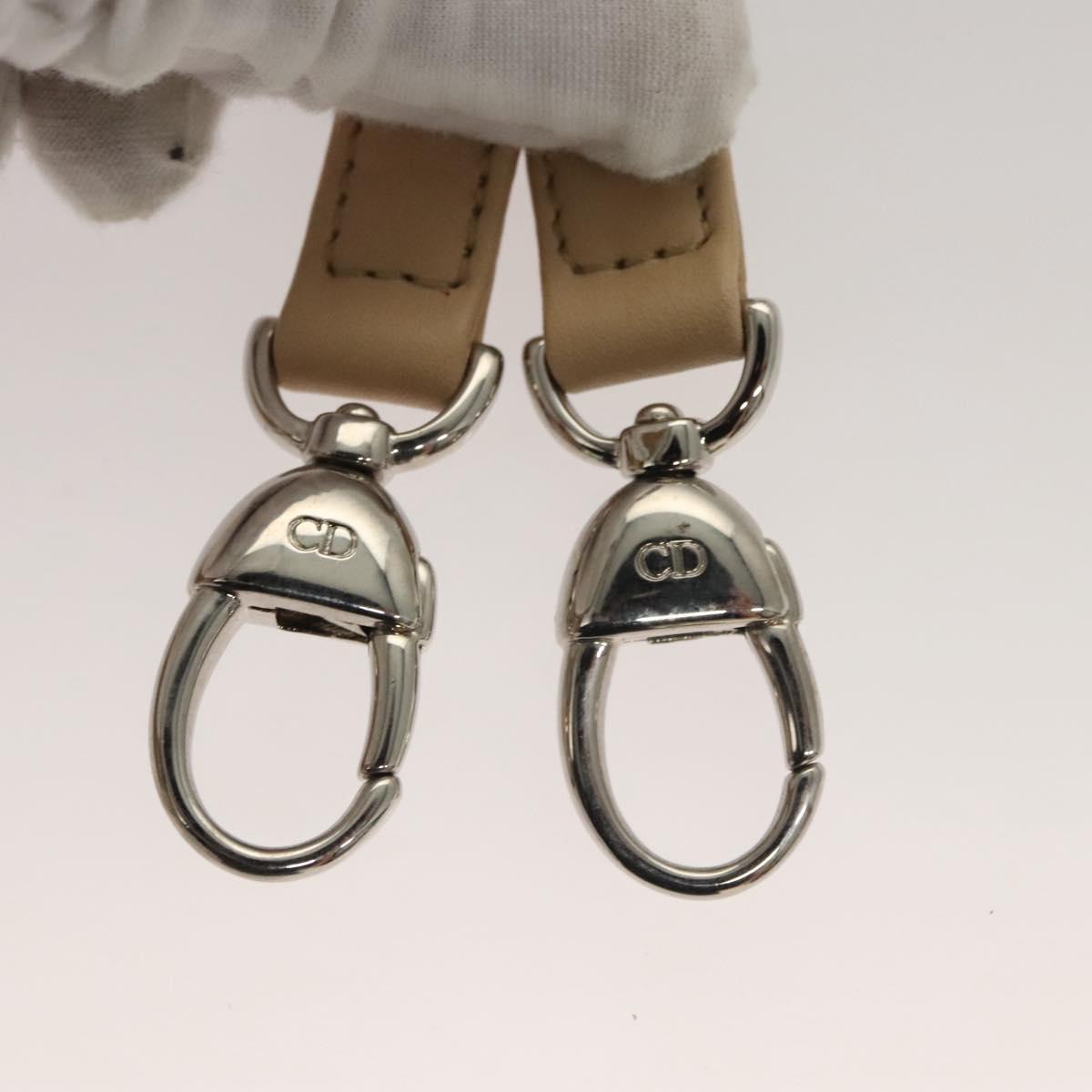 Christian Dior Canage Hand Bag Suede 2way Beige Silver Auth ep8239