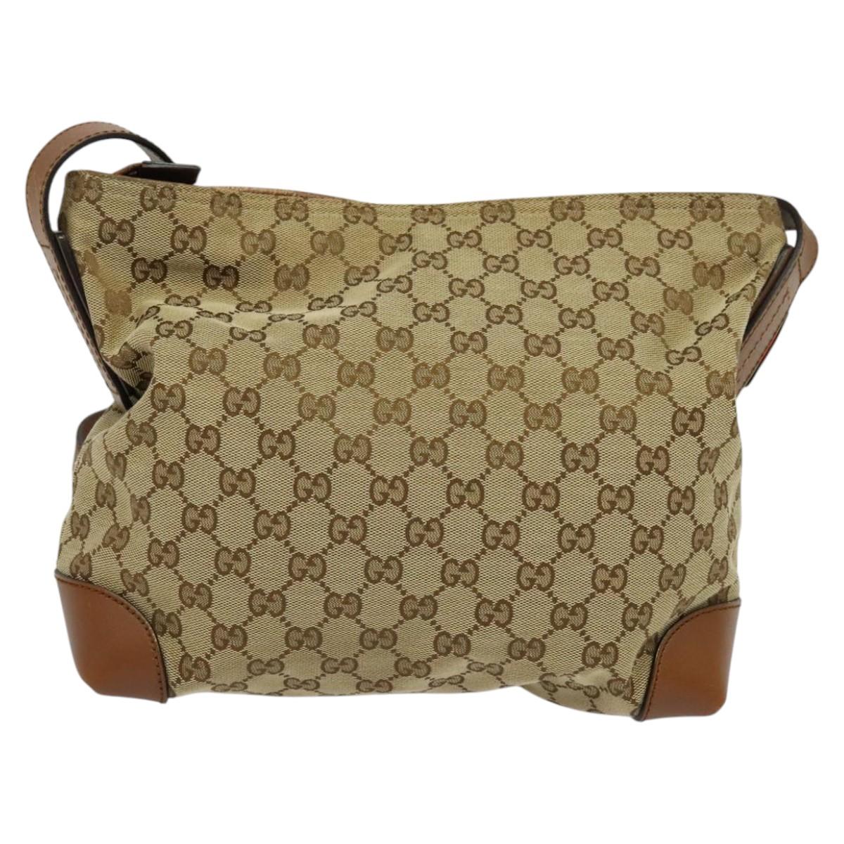 GUCCI GG Canvas Web Sherry Line Shoulder Bag Beige Red Green 337598 Auth ep8262