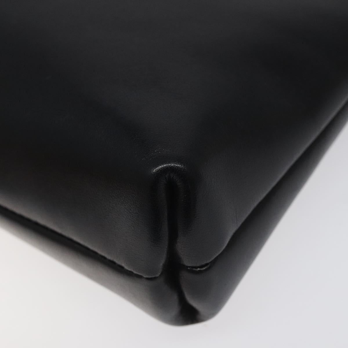 GUCCI Clutch Bag Leather Black Auth ep8264