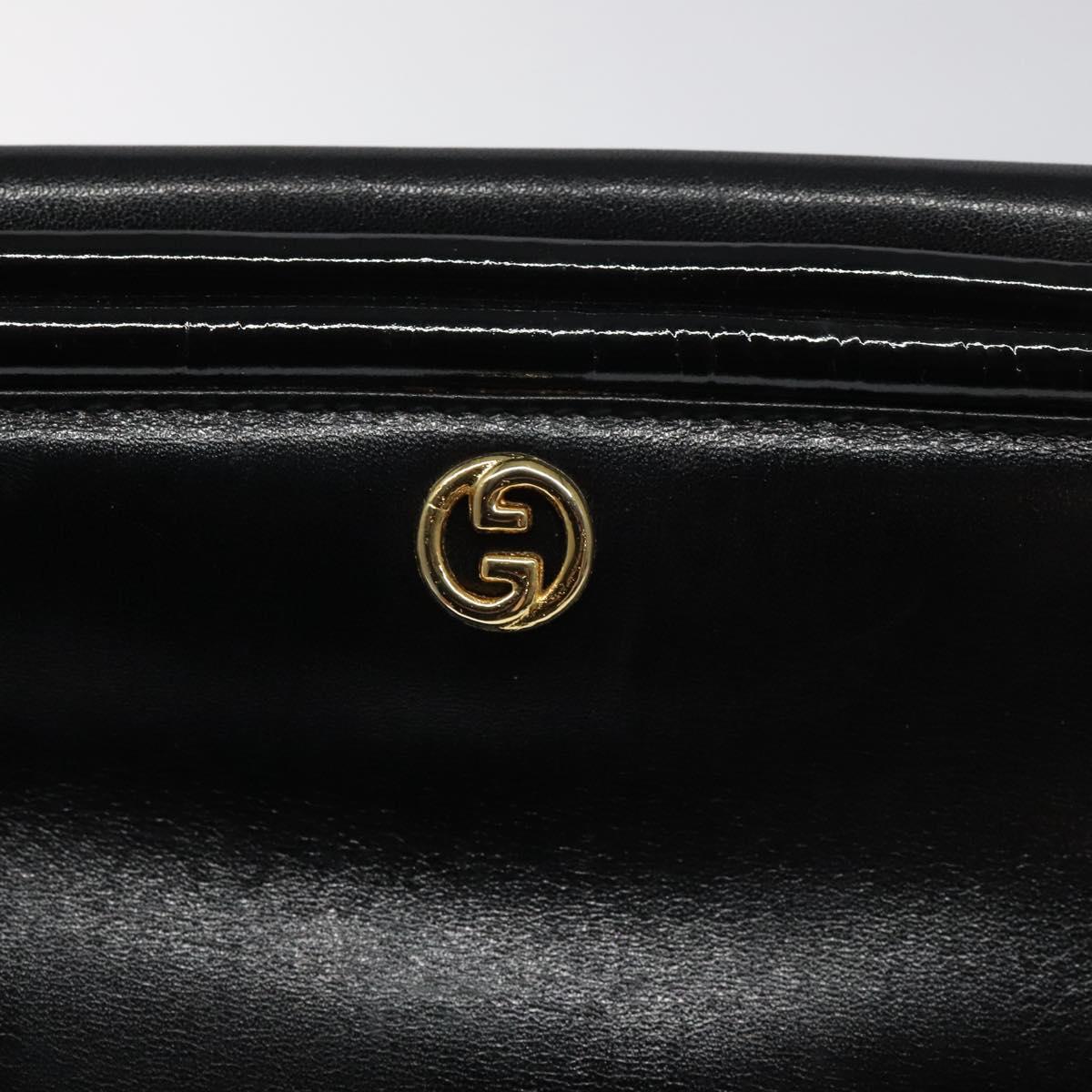 GUCCI Clutch Bag Leather Black Auth ep8264