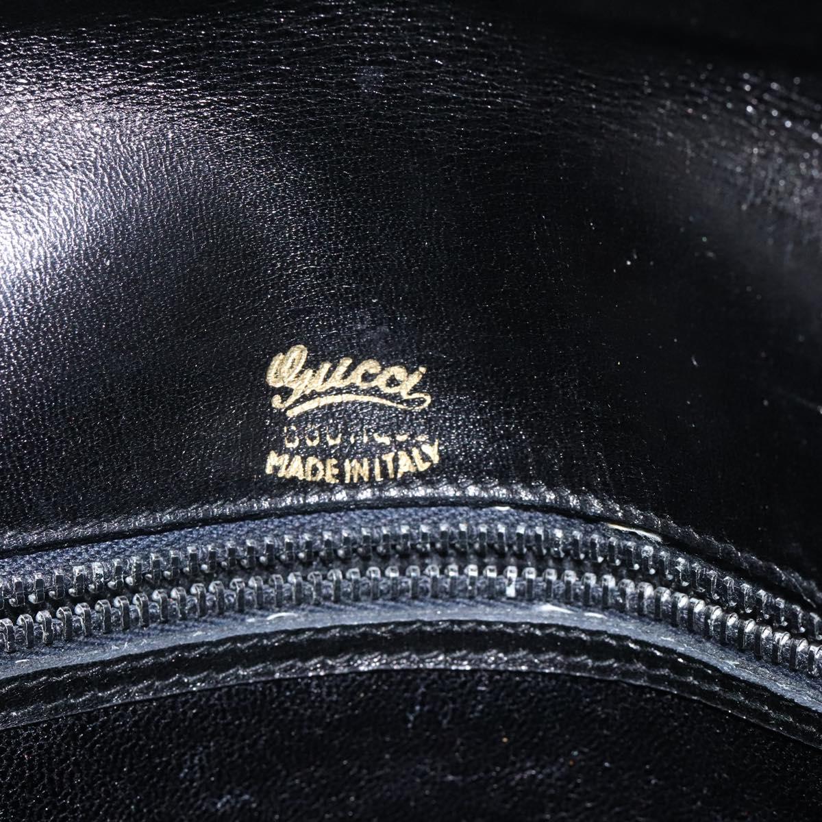 GUCCI Clutch Bag Leather Black Auth ep8264