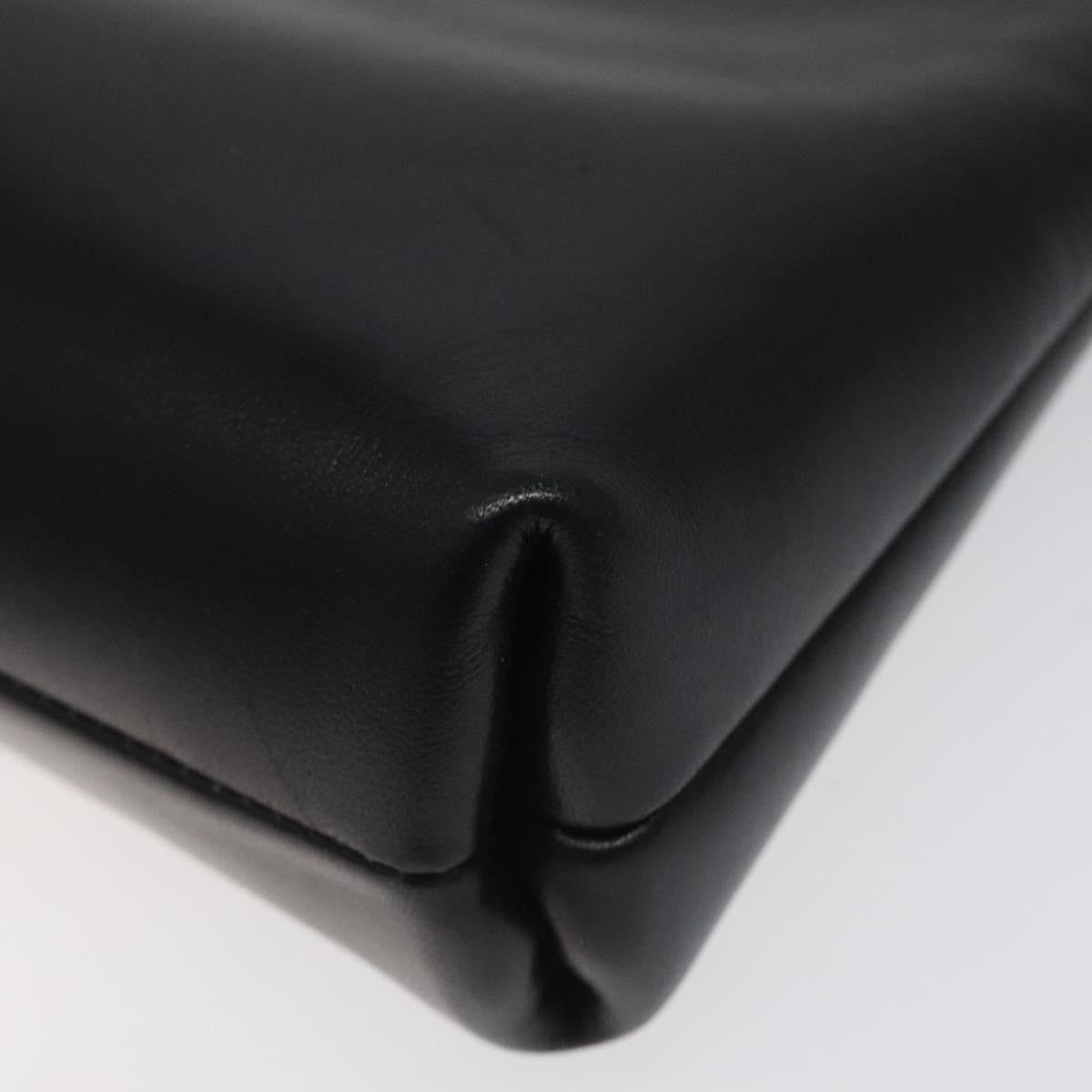 GUCCI Clutch Bag Leather Black Auth ep8264