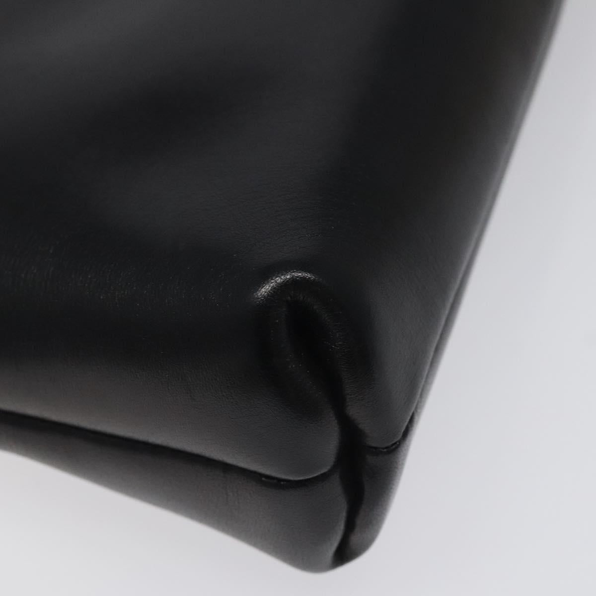 GUCCI Clutch Bag Leather Black Auth ep8264