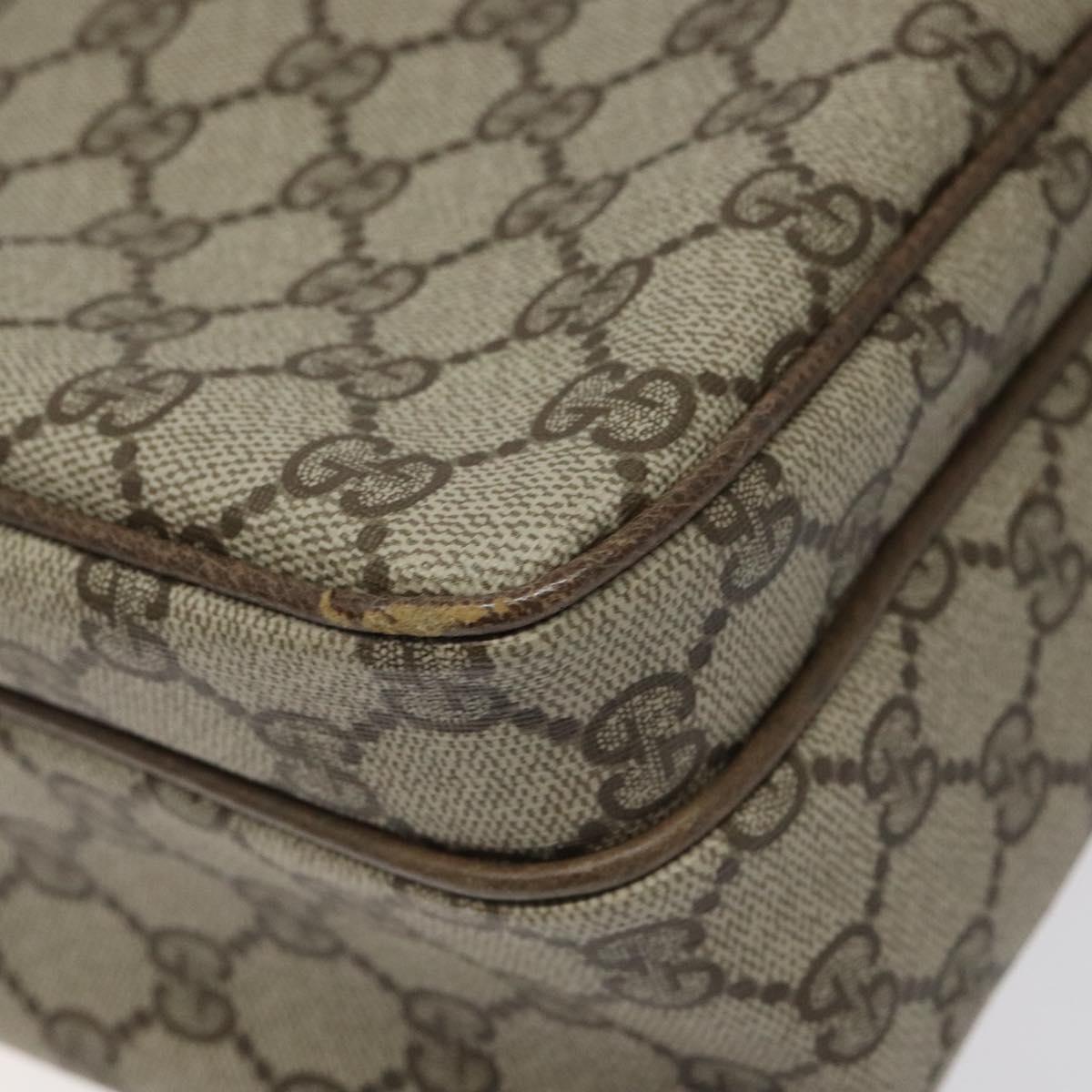 GUCCI GG Supreme Shoulder Bag PVC Beige Auth ep8266