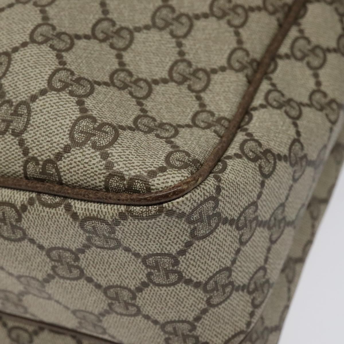 GUCCI GG Supreme Shoulder Bag PVC Beige Auth ep8266