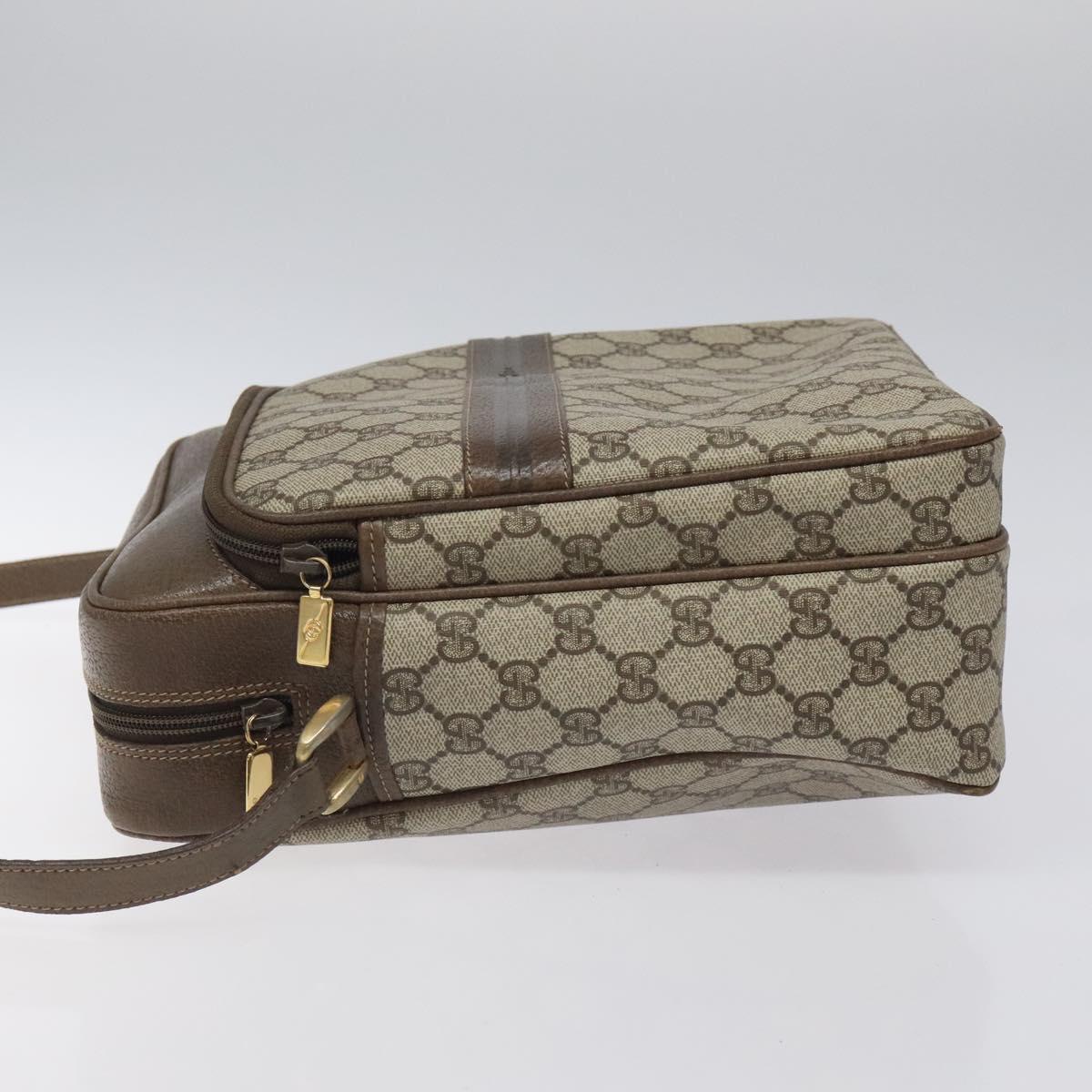 GUCCI GG Supreme Shoulder Bag PVC Beige Auth ep8266