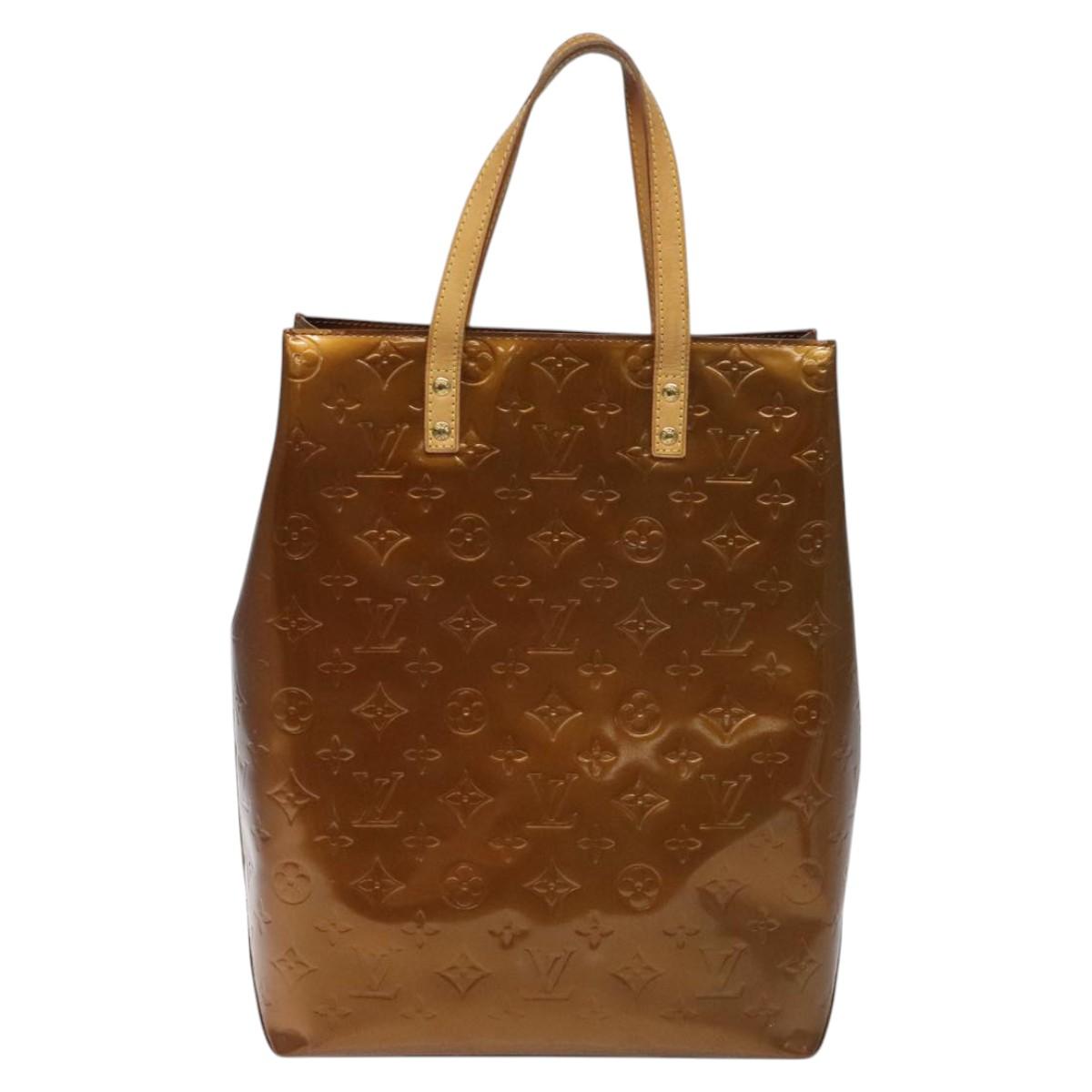 LOUIS VUITTON Monogram Vernis Reade MM Hand Bag Bronze M91143 LV Auth ep8272