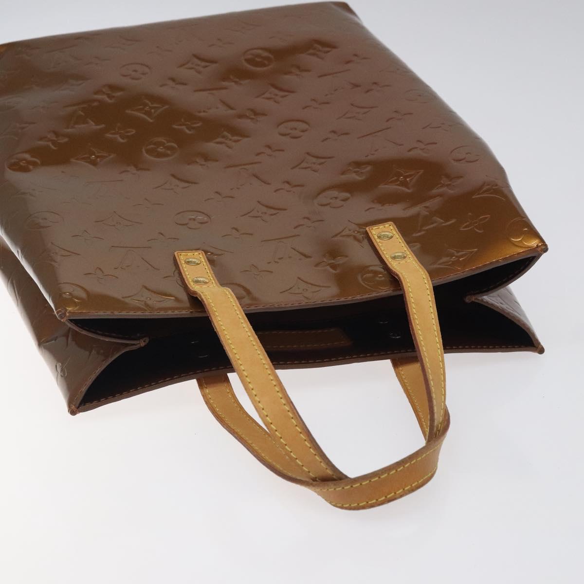 LOUIS VUITTON Monogram Vernis Reade MM Hand Bag Bronze M91143 LV Auth ep8272