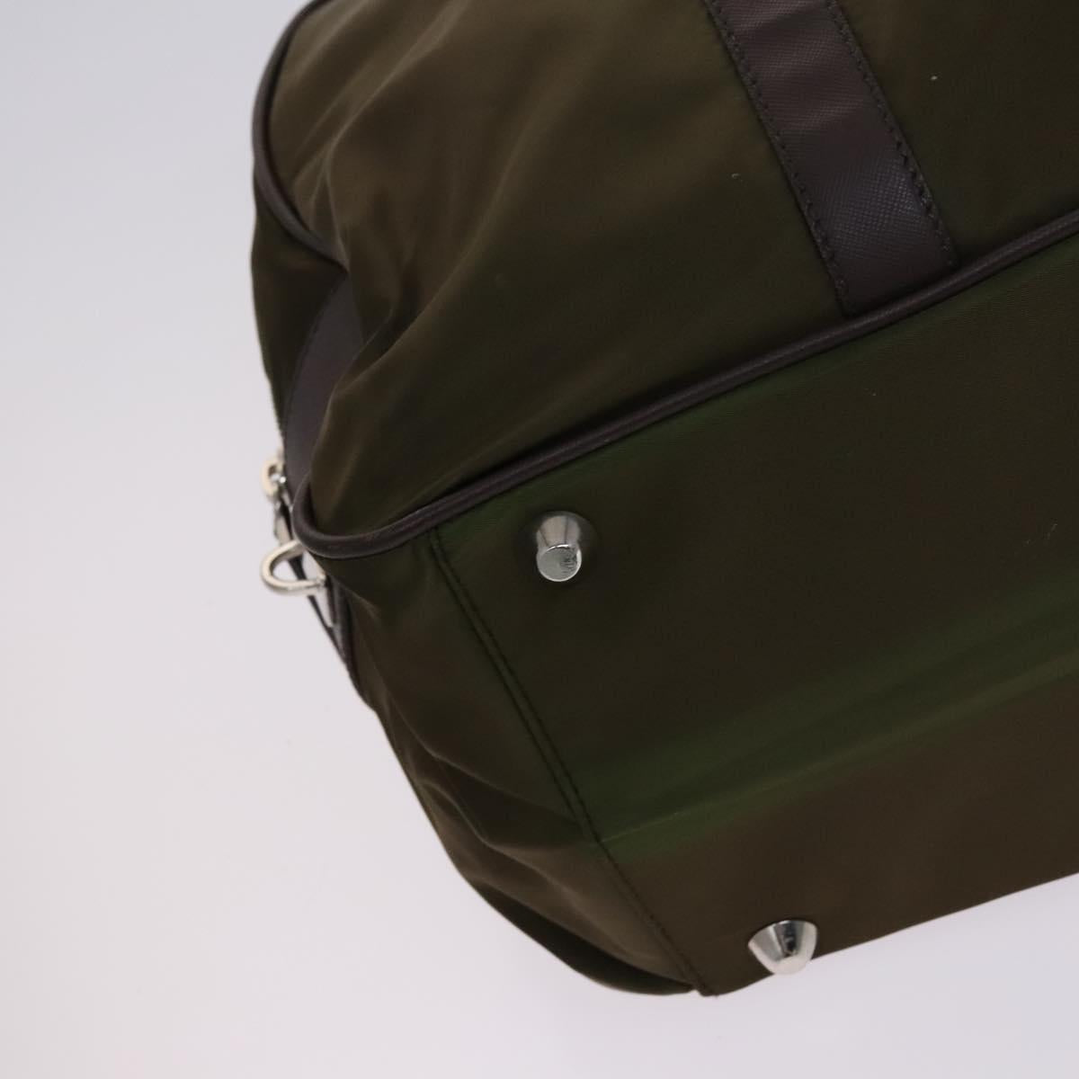 PRADA Boston Bag Nylon Khaki Auth ep8320