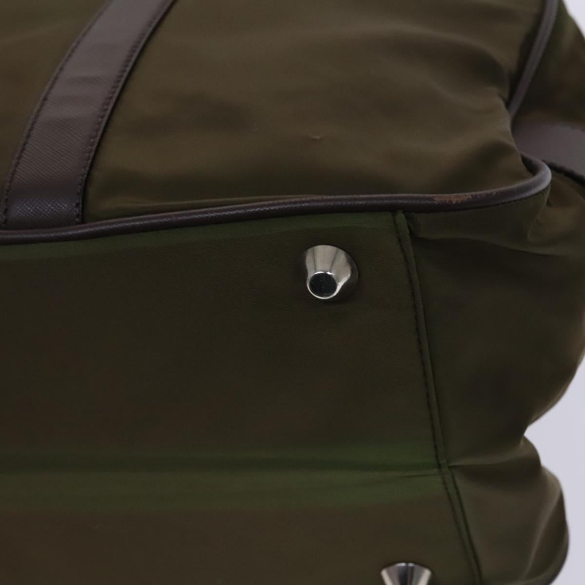PRADA Boston Bag Nylon Khaki Auth ep8320