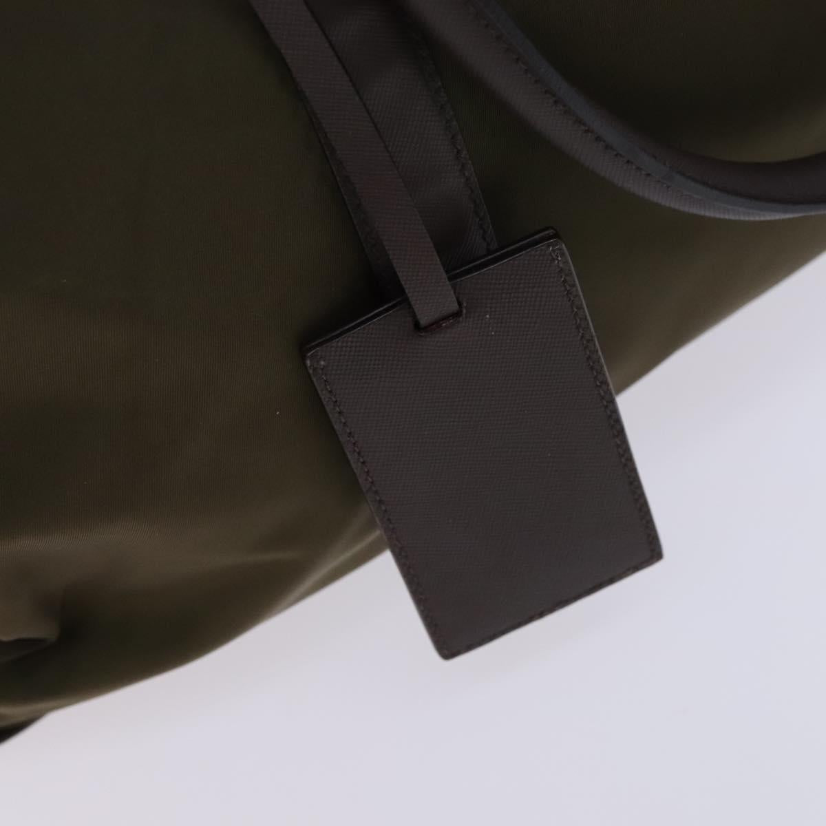 PRADA Boston Bag Nylon Khaki Auth ep8320