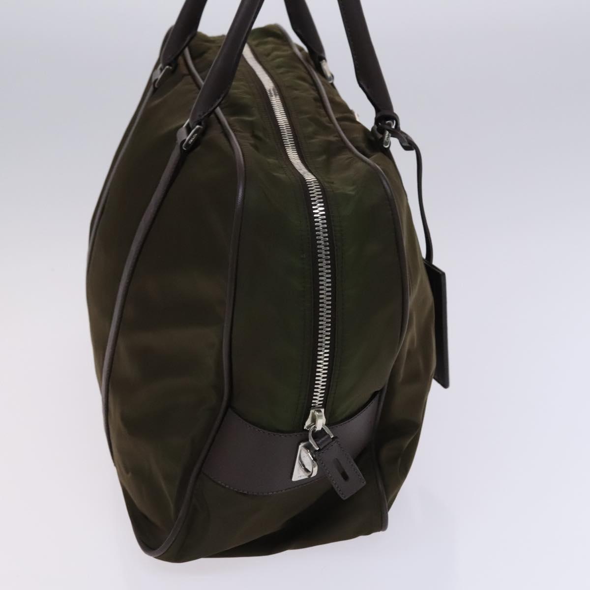 PRADA Boston Bag Nylon Khaki Auth ep8320