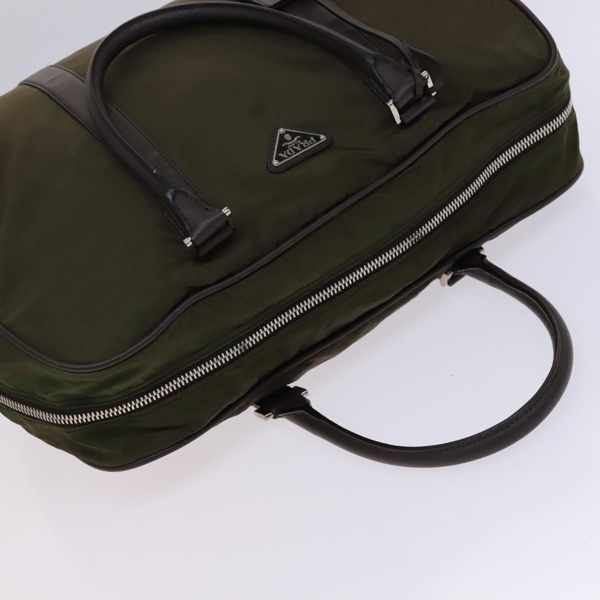 PRADA Boston Bag Nylon Khaki Auth ep8320