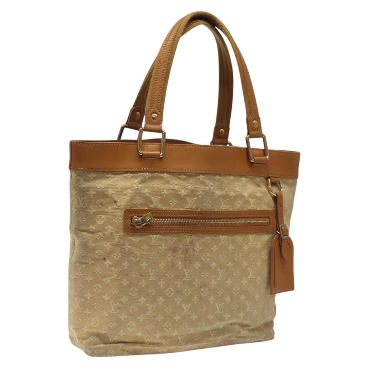 LOUIS VUITTON Monogram Mini Lucille GM Tote Bag Beige M92683 LV Auth ep8323